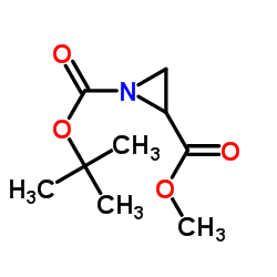 (R)-2-甲基氮丙啶-1,2-二甲酸1-叔丁酯结构式