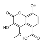 3,8-dihydroxy-4-methoxy-2-oxo-2-H-1-benzopyran-5-carboxylic acid Structure