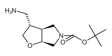 Rel-(3S,3aS,6aS)-tert-butyl 3-(aminomethyl)tetrahydro-2H-furo[2,3-c]pyrrole-5(3H)-carboxylate结构式