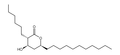 (3S,4R,6S)-3-Hexyl-3,4,5,6-tetrahydro-4-hydroxy-6-undecyl-2H-pyran-2-one结构式