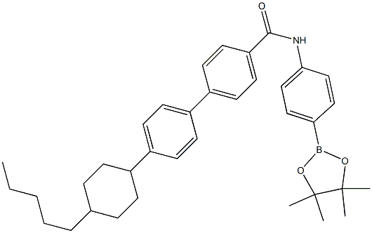 4'-(4pentylcyclohexyl-)-N(4-(4,4,5,5-tetramethy-1,3,2-dioxaborolan-2yl)phenyl)biphenyl-4-carboxamide Structure