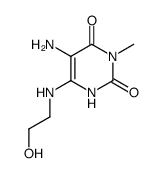 5-amino-6-(2-hydroxy-ethylamino)-3-methyl-1H-pyrimidine-2,4-dione结构式