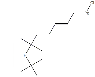 氯(巴豆基)(三-叔-丁基磷)钯(II)结构式