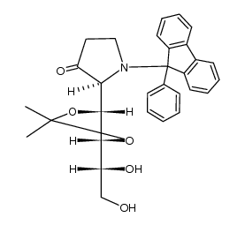 2-(1',2'-O-isopropylidene-1',2',3',4'-tetrahydroxybutyl)-3-oxo-N-(9-phenylfluoren-9-yl)pyrrolidine Structure
