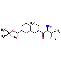 2-Methyl-2-propanyl 3-{[ethyl(L-valyl)amino]methyl}-1-piperidinecarboxylate Structure