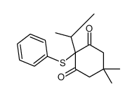 5,5-dimethyl-2-phenylsulfanyl-2-propan-2-ylcyclohexane-1,3-dione结构式