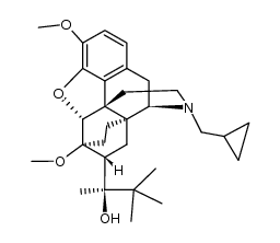 (5R,6R,7S,9R,13S,14S,20S)-17-Cyclopropylmethyl-α-(1,1-dimethylethyl)-4,5-epoxy-18,19-dihydro-3,6-dimethoxy-α-methyl-6,14-ethanomorphinan-7-methanol结构式