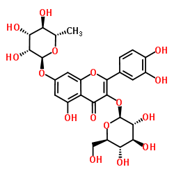 槲皮素-3-O-葡萄糖-7-O-鼠李糖苷结构式