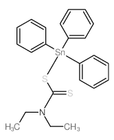 ((Diethylthiocarbamoyl)thio)triphenylstannane Structure