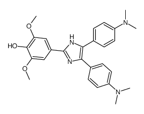 4,5-bis(4-dimethylaminophenyl)-2-(3,5-dimethoxy-4-hydroxyphenyl)imidazole structure