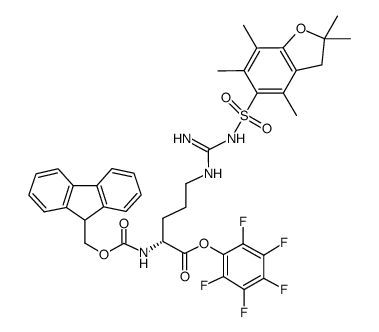 Nα-Fmoc-Nomega-(2,2,4,6,7-五甲基二氢苯并呋喃-5-磺酰基)-D-精氨酸五氟苯基酯图片