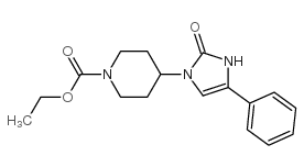 1-(1-乙氧羰基-4-哌啶基)-4-苯基-4-二氢-1H-咪唑-2-酮结构式