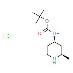 ((2R,4S)-2-甲基哌啶-4-基)氨基甲酸叔丁酯盐酸盐结构式