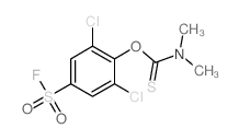 Carbamothioic acid,dimethyl-, O-[2,6-dichloro-4-(fluorosulfonyl)phenyl] ester (9CI)结构式