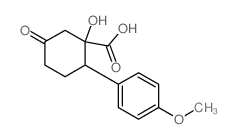 Cyclohexanecarboxylicacid, 1-hydroxy-2-(4-methoxyphenyl)-5-oxo- Structure