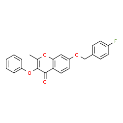 7-[(4-fluorobenzyl)oxy]-2-methyl-3-phenoxy-4H-chromen-4-one结构式