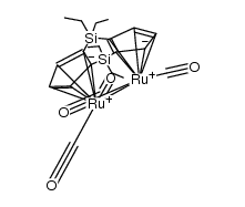 [(η5-C5H3)2(SiEt2)2]Ru2(CO)4结构式