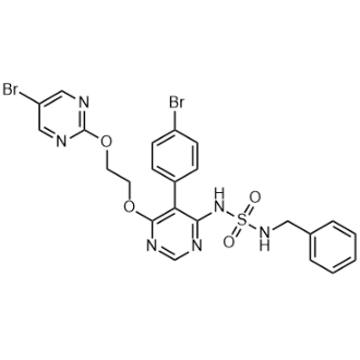 N-[5-(4-溴苯基)-6-[2-[(5-溴-2-嘧啶基)氧基]乙氧基]-4-嘧啶基]-N'-(苯基甲基)磺酰胺结构式