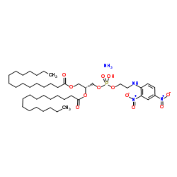 1,2-二棕榈酰基-sn-甘油-3-磷酸乙醇胺-N-(2,4-二硝基苯基)(铵盐)结构式