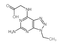 2-[(3-amino-9-ethyl-2,4,7,8,9-pentazabicyclo[4.3.0]nona-1,3,5,7-tetraen-5-yl)amino]acetic acid structure