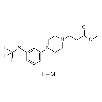 Methyl 3-(4-(3-((trifluoromethyl)thio)phenyl)piperazin-1-yl)propanoate hydrochloride Structure