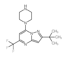 2-叔丁基-7-哌嗪并-5-(三氟甲基)吡唑并[1,5-a]嘧啶结构式