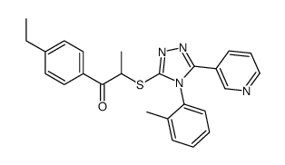 1-(4-ethylphenyl)-2-[[4-(2-methylphenyl)-5-pyridin-3-yl-1,2,4-triazol-3-yl]sulfanyl]propan-1-one结构式