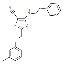 2-[(3-Methylphenoxy)methyl]-5-[(2-phenylethyl)amino]-1,3-oxazole-4-carbonitrile Structure