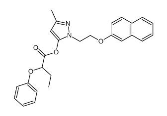 5-(α-Phenoxy-(n)-butyryloxy)-3-methyl-1-(2-(β-naphthyloxy)-ethyl)-pyrazole结构式