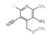 5-amino-2-chloro-4-(methoxymethyl)-6-methyl-pyridine-3-carbonitrile结构式