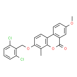 3-[(2,6-dichlorophenyl)methoxy]-8-methoxy-4-methylbenzo[c]chromen-6-one Structure