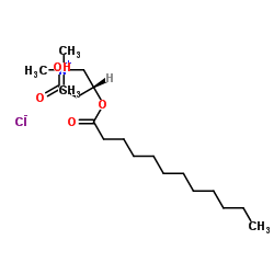 (R)-3-羧基-2-(十二酰氧基)-N,N,N-三甲基丙烷-1-氯化铵结构式
