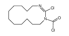 (E)-2-chloro-1,3-diazacyclotetradec-2-ene-1-carbonyl chloride Structure