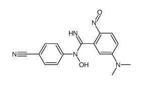 N-(4-Cyano-phenyl)-N-(α-imino-5-dimethylamino-2-nitroso-benzyl)-hydroxylamin Structure