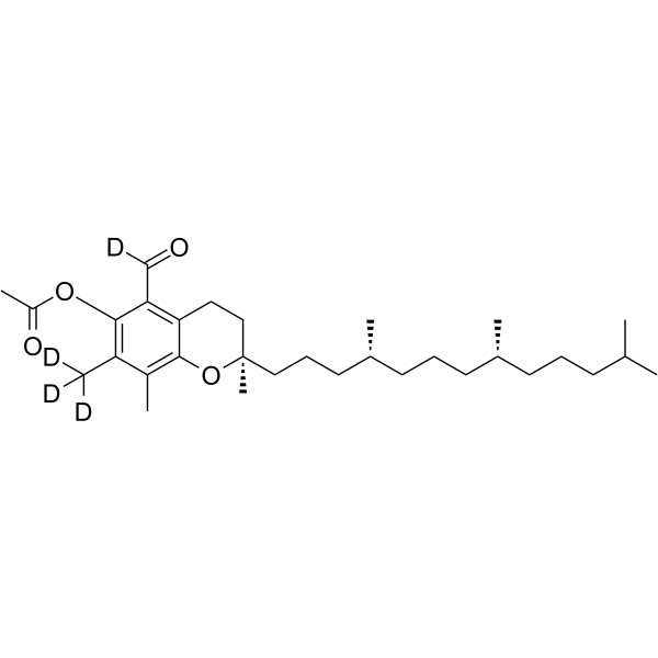 Delta-Tocopherol-5-formyl-chroman-2,7,8-trimethyl-6-yl-acetate-d4 Structure