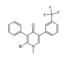 2-bromo-1-methyl-3-phenyl-5-(3-(trifluoromethyl)phenyl)pyridin-4(1H)-one结构式