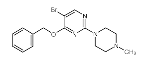 4-苄氧基-5-溴-2-(4-甲基-1-哌嗪)嘧啶结构式