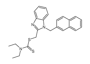 [1-(naphthalen-2-ylmethyl)benzimidazol-2-yl]methyl N,N-diethylcarbamodithioate结构式