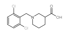 1-(2,6-dichlorobenzyl)piperidine-3-carboxylic acid structure