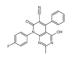 (9CI)-8-(4-氟苯基)-1,4,7,8-四氢-2-甲基-4,7-二氧代-5-苯基吡啶并[2,3-d]嘧啶-6-甲腈结构式