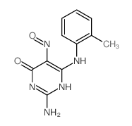 4(3H)-Pyrimidinone,2-amino-6-[(2-methylphenyl)amino]-5-nitroso- Structure
