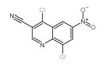 4,8-dichloro-6-nitroquinoline-3-carbonitrile structure