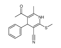 3-Pyridinecarbonitrile, 1,4-dihydro-5-acetyl-6-methyl-2-(methylthio)-4-phenyl-结构式