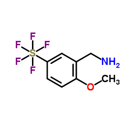 1-[2-Methoxy-5-(pentafluoro-λ6-sulfanyl)phenyl]methanamine Structure