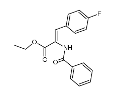 α-benzoylamino-4-fluoro-trans-cinnamic acid ethyl ester Structure