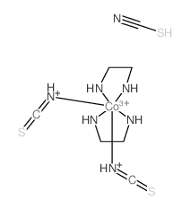 trans-bis(ethylenediamine)bis(isothiocyanato)cobalt(1+) thiocyanate, monohydrate Structure