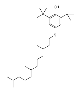 2,6-ditert-butyl-4-(3,7,11-trimethyldodecylsulfanyl)phenol结构式