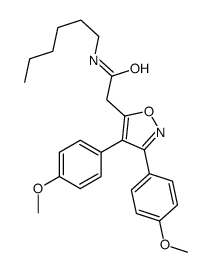 2-[3,4-bis(4-methoxyphenyl)-1,2-oxazol-5-yl]-N-hexylacetamide Structure