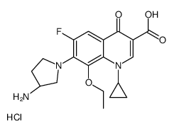 7-((S)-3-Amino-1-pyrrolidinyl)-8-ethoxy-1-cyclopropyl-6-fluoro-1,4-dih ydro-4-oxoquinoline-3-carboxylic acid hydrochloride结构式