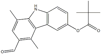 6-formyl-5,8-dimethyl-9H-carbazol-3-yl pivalate结构式